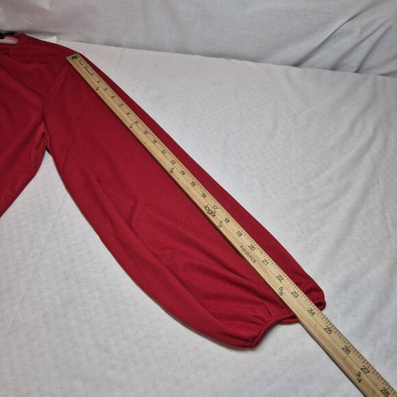 Lauren Ralph Lauren Women's Blouse Size 2X Logo Trim Jersey Red Long Sleeve (42) - Picture 9 of 11